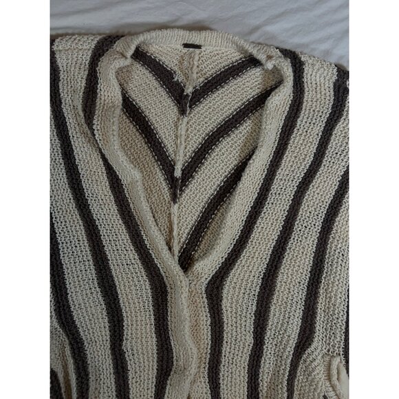 Free People Knit Cardigan SZ S Oversized Chevron Pattern Lightweight Womens Boho - Picture 12 of 12